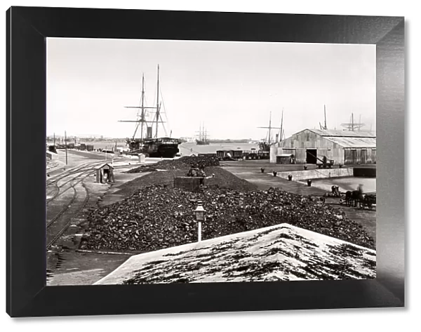 Docks, port. harbour, Alexandria, Egypt, c. 1880 s