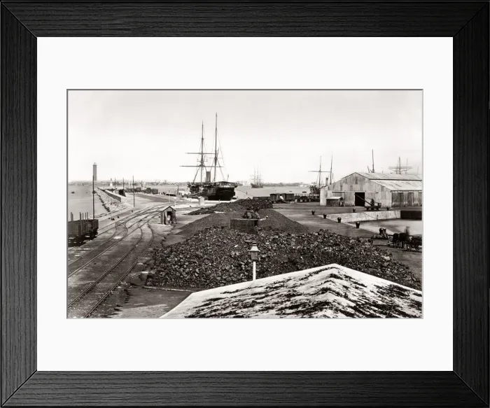 Framed Print : Docks, port. harbour, Alexandria, Egypt, c. 1880 s Framed Print : Docks, port. harbour, Alexandria, Egypt, c. 1880 s