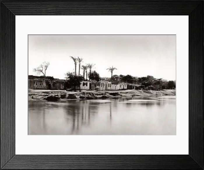 Framed Print : Houses along banks of River Nile, Alexandria, Egypt Framed Print : Houses along banks of River Nile, Alexandria, Egypt