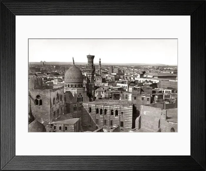 Framed Print : Rooftop view of Cairo towrds the Pyramids, Egypt Framed Print : Rooftop view of Cairo towrds the Pyramids, Egypt