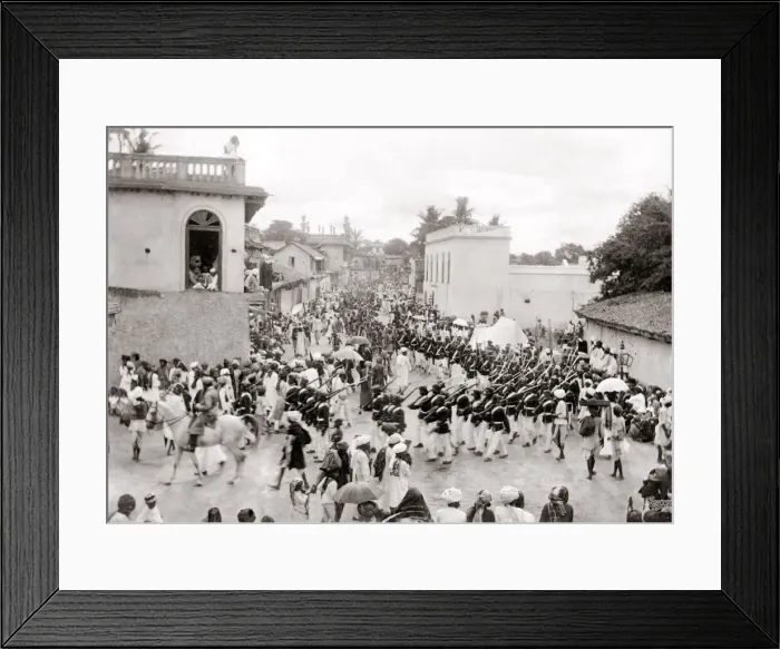 Framed Print : Military procession, India, c. 1890 Framed Print : Military procession, India, c. 1890
