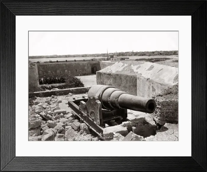 Framed Print : Cannon, after bombardment, Alexandria, Egypt, 1882 Framed Print : Cannon, after bombardment, Alexandria, Egypt, 1882