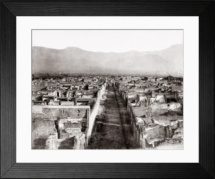 Framed Print : c. 1880s Italy Naples street at ruins of Pompeii Framed Print : c. 1880s Italy Naples street at ruins of Pompeii