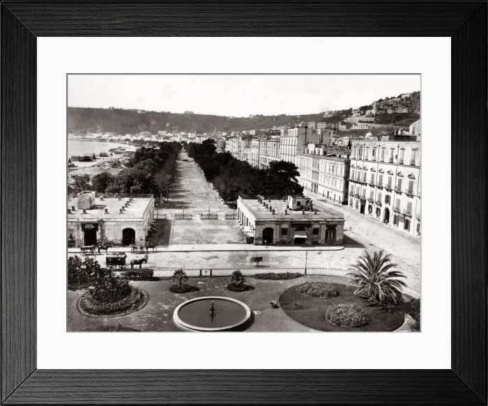 Framed Print : c. 1880s Italy Naples - seafront and Villa Natzionale Framed Print : c. 1880s Italy Naples - seafront and Villa Natzionale