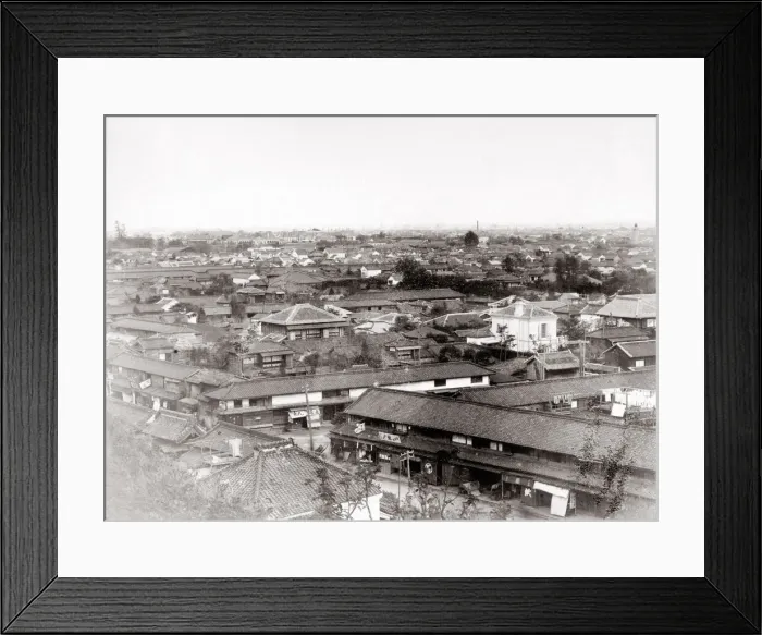 Framed Print : c. 1880s Japan - birdseye view of Tokyo Framed Print : c. 1880s Japan - birdseye view of Tokyo