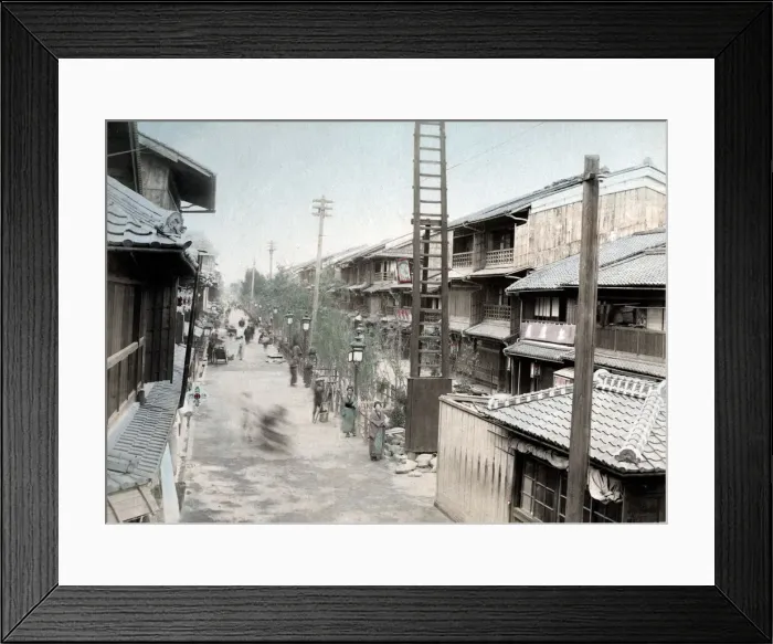 Framed Print : c. 1880s Japan - Matsushima Street in Osaka Framed Print : c. 1880s Japan - Matsushima Street in Osaka