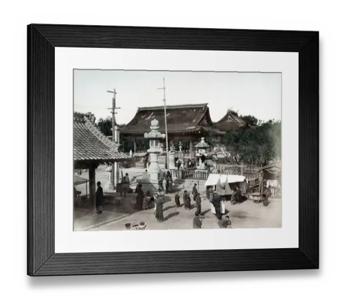Framed Print : c. 1880s Japan - Nanko temple Kobe Framed Print : c. 1880s Japan - Nanko temple Kobe