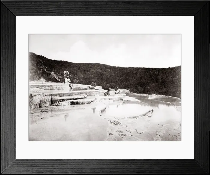 Framed Print : c. 1880 New Zealand - bathing at the Pink Terraces, Te Otukapuarangi, Te Tarata Framed Print : c. 1880 New Zealand - bathing at the Pink Terraces, Te Otukapuarangi, Te Tarata