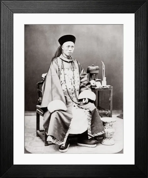 Framed Print : China, wealthy Chinese merchant or a mandarin Framed Print : China, wealthy Chinese merchant or a mandarin