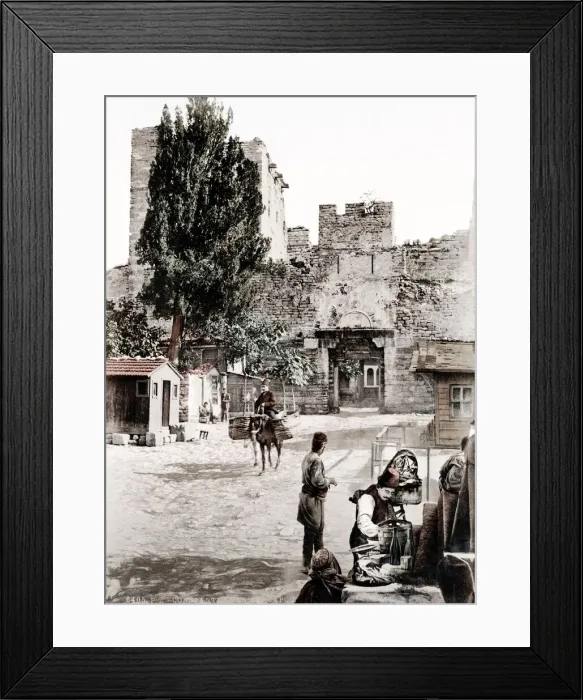 Framed Print : Turkey, Istanbul, - city walls and street scene Framed Print : Turkey, Istanbul, - city walls and street scene
