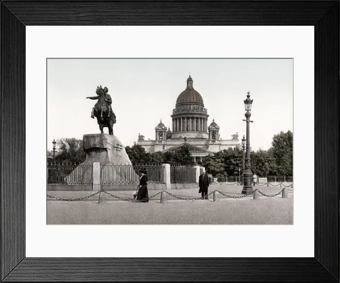Framed Print : c. 1890s Russia - Peter the Great equestrian statue in the Senate Square in Saint Framed Print : c. 1890s Russia - Peter the Great equestrian statue in the Senate Square in Saint