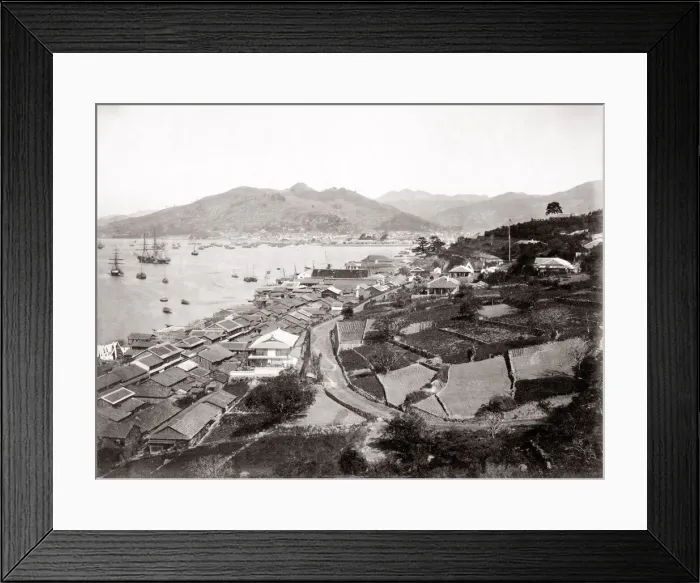 Framed Print : c. 1880s Japan - waterfront view of Nagasaki Framed Print : c. 1880s Japan - waterfront view of Nagasaki