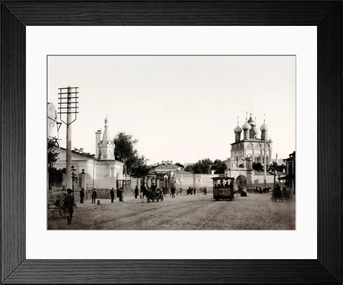 Framed Print : c. 1890s Russia street with tram Framed Print : c. 1890s Russia street with tram