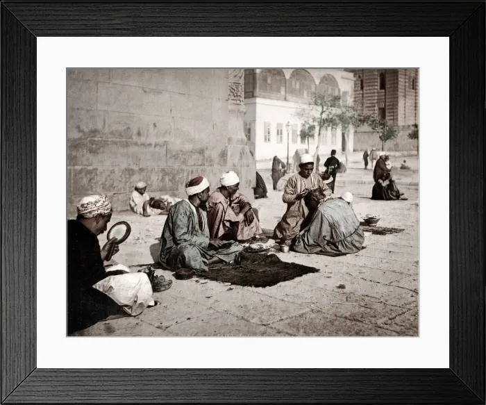 Framed Print : c. 1890s Egypt - group of Egyptian barbers Framed Print : c. 1890s Egypt - group of Egyptian barbers