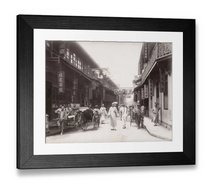 Framed Print : Street scene, Chinese quarter, Shanghai, China Framed Print : Street scene, Chinese quarter, Shanghai, China