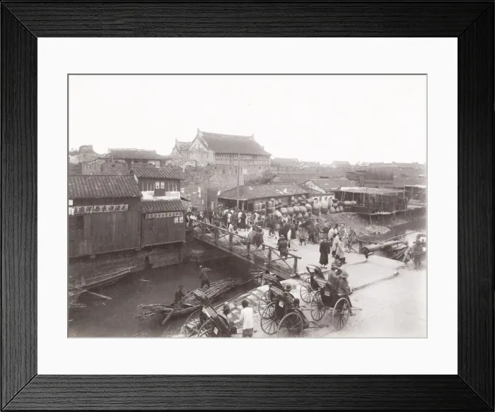 Framed Print : River and bridge, Shanghai, China Framed Print : River and bridge, Shanghai, China
