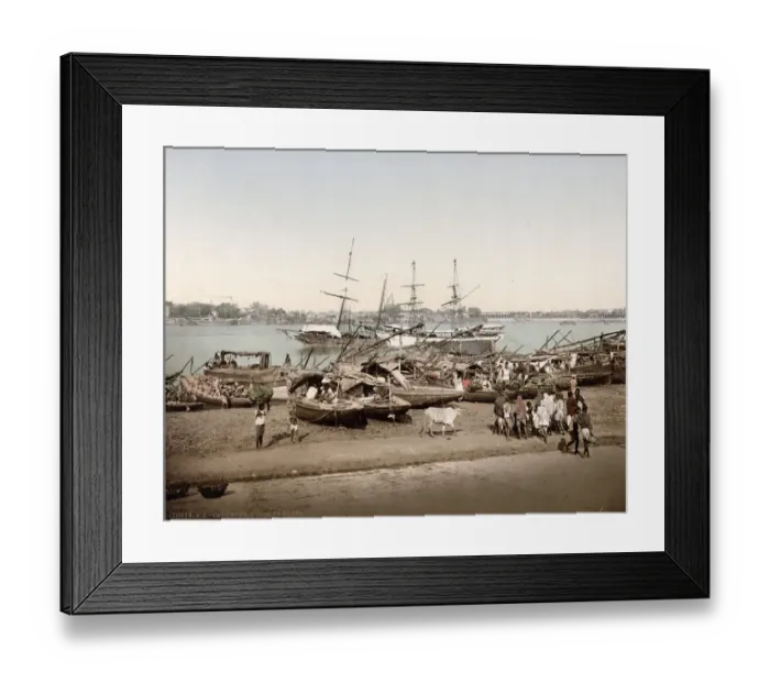 Framed Print : Boats on the Hooghly River, Calcutta, Kolkata, India Framed Print : Boats on the Hooghly River, Calcutta, Kolkata, India