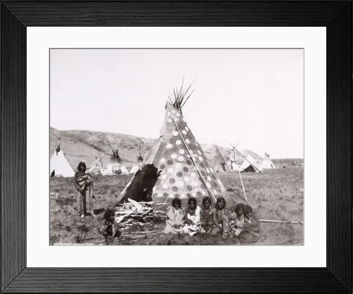 Framed Print : Native American Blackfoot encampment, Canada Framed Print : Native American Blackfoot encampment, Canada