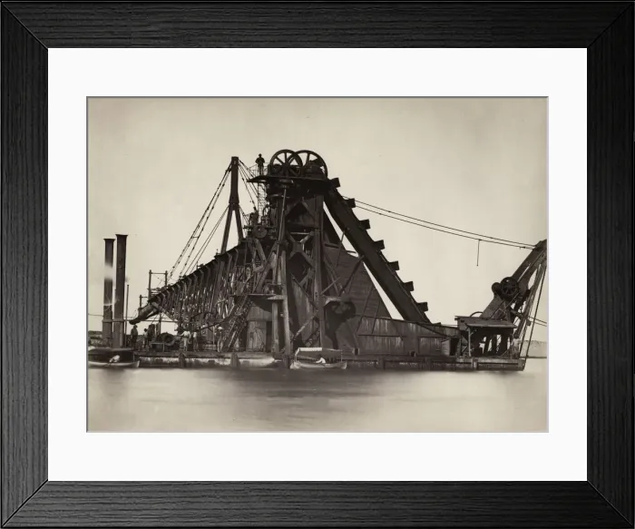 Framed Print : Dredging barge on the River Nile, Egypt, c. 1890 s Framed Print : Dredging barge on the River Nile, Egypt, c. 1890 s