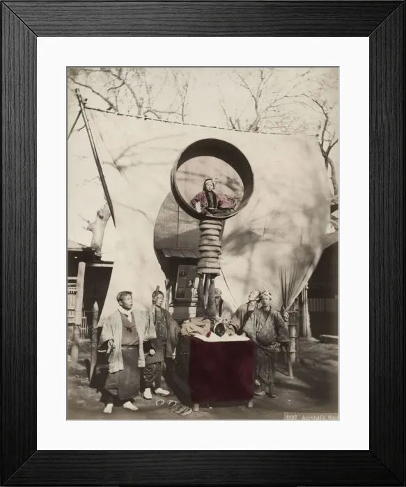 Framed Print : Group Japanese acrobats, performers, Japan Framed Print : Group Japanese acrobats, performers, Japan