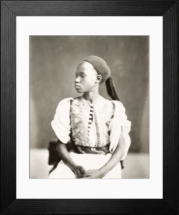 Framed Print : North African boy in a ornate waistcoat, livery Framed Print : North African boy in a ornate waistcoat, livery