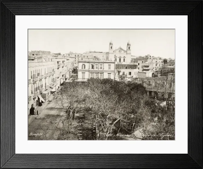 Framed Print : Place de L Eglise, church square, Alexandria, Egypt Framed Print : Place de L Eglise, church square, Alexandria, Egypt