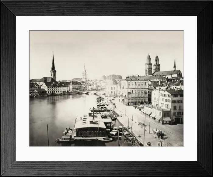 Framed Print : Waterfront at Zurich, Switizerland Framed Print : Waterfront at Zurich, Switizerland