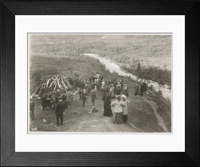 Framed Print : Tourists at Sami homestead, probably Norway Framed Print : Tourists at Sami homestead, probably Norway