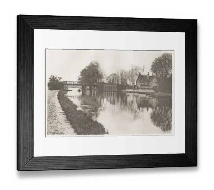 Framed Print : Peter Henry Emerson. River bank scene, Norfolk? Framed Print : Peter Henry Emerson. River bank scene, Norfolk?