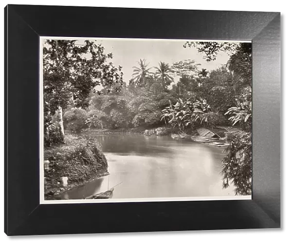 River scene, Java, Indonesia, Woodburytype