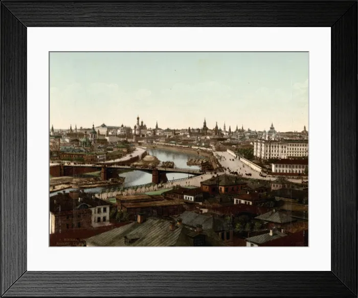 Framed Print : Moscow, river and city centre, Russia, c. 1900 Framed Print : Moscow, river and city centre, Russia, c. 1900