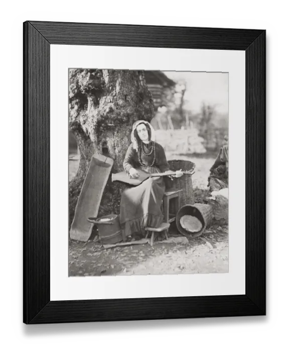 Framed Print : Young female musician, Russia, Caucasus Framed Print : Young female musician, Russia, Caucasus
