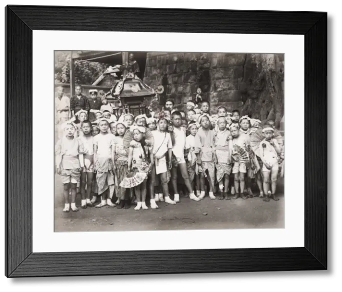 Framed Print : Large group of Japanese children Framed Print : Large group of Japanese children