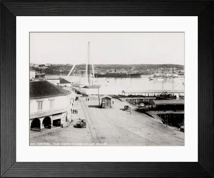 Framed Print : Cuba: Naval crane, Luz Wharf, Havana Framed Print : Cuba: Naval crane, Luz Wharf, Havana