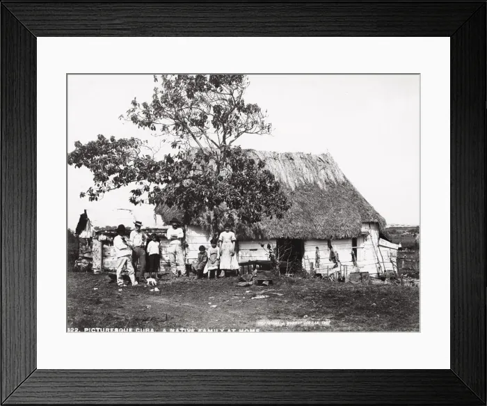 Framed Print : Cuba: captioned A native family at home farmer Framed Print : Cuba: captioned A native family at home farmer