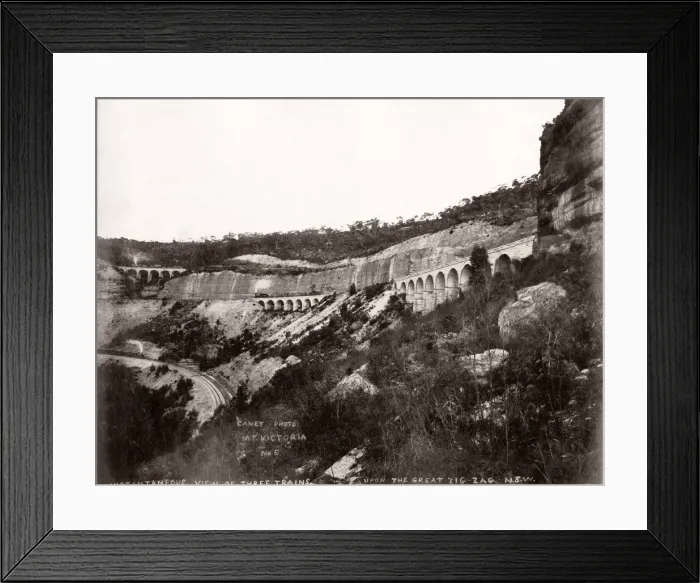 Framed Print : The Zig Zag Railway, Lithgow NSW Austrlia c. 1880 s Framed Print : The Zig Zag Railway, Lithgow NSW Austrlia c. 1880 s