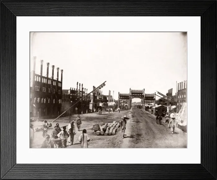 Framed Print : China c. 1880s - street in Peking Beijing Framed Print : China c. 1880s - street in Peking Beijing