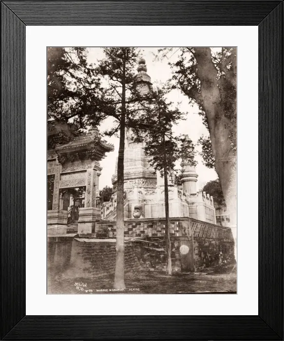 Framed Print : China c. 1880s - Marble monument, Peking, Beijing Framed Print : China c. 1880s - Marble monument, Peking, Beijing
