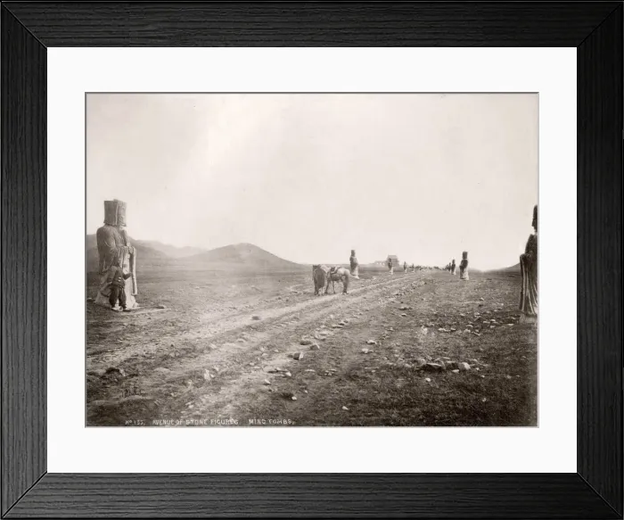 Framed Print : China c. 1880s - stone animals on the avenue to the Ming Tombs Framed Print : China c. 1880s - stone animals on the avenue to the Ming Tombs