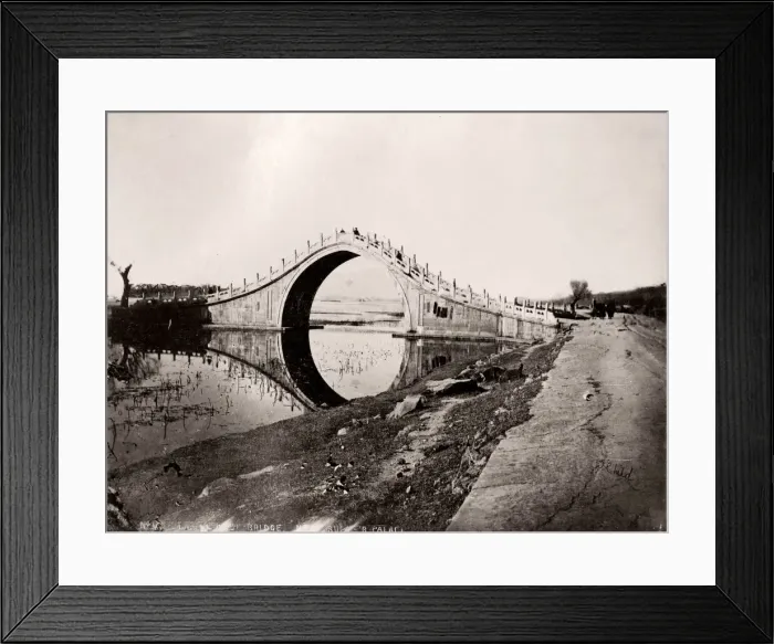 Framed Print : China c. 1880s - bridge, Summer Palace, Peking, Beijing Framed Print : China c. 1880s - bridge, Summer Palace, Peking, Beijing