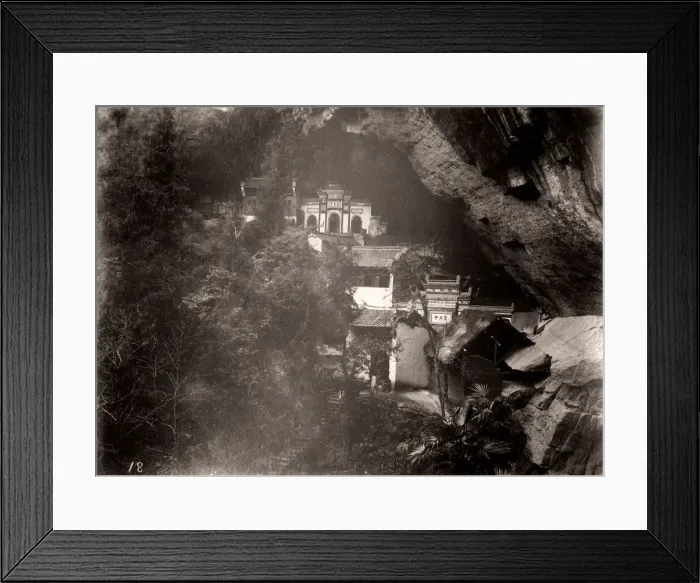 Framed Print : China c. 1880s - mountain temple Framed Print : China c. 1880s - mountain temple
