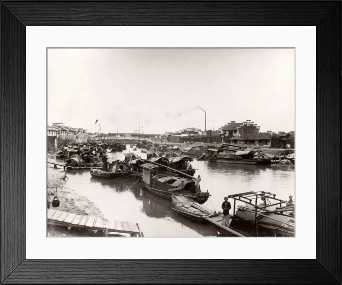 Framed Print : China c. 1880s - boats at Shanghai Framed Print : China c. 1880s - boats at Shanghai