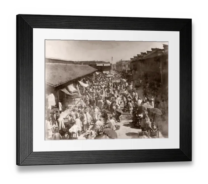 Framed Print : China c. 1880s - street market Shanghai Framed Print : China c. 1880s - street market Shanghai