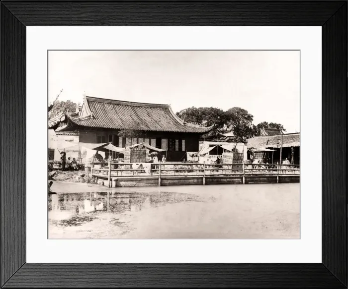 Framed Print : China c. 1880s - tea house, Shanghai Framed Print : China c. 1880s - tea house, Shanghai