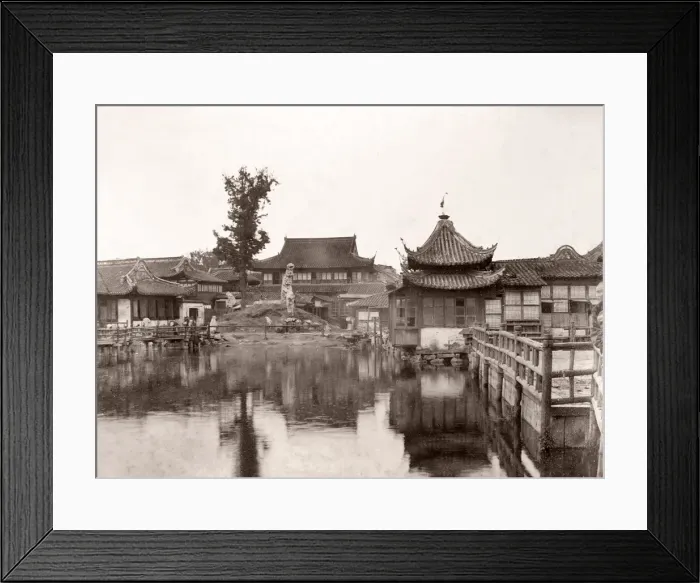 Framed Print : China c. 1880s - view from tea house, Shanghai Framed Print : China c. 1880s - view from tea house, Shanghai