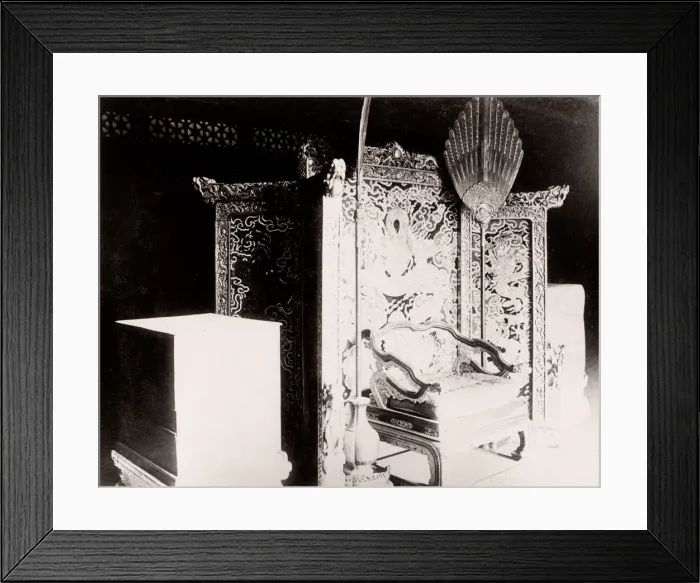 Framed Print : Vintage 19th century photograph China c. 1880s - throne Framed Print : Vintage 19th century photograph China c. 1880s - throne