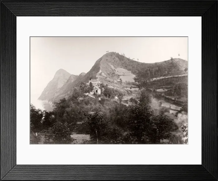 Framed Print : 19th century photograph China c. 1880s - mountain temple Framed Print : 19th century photograph China c. 1880s - mountain temple