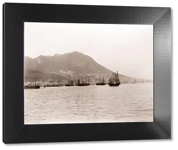 China c. 1880s - boats Hong Kong harbour