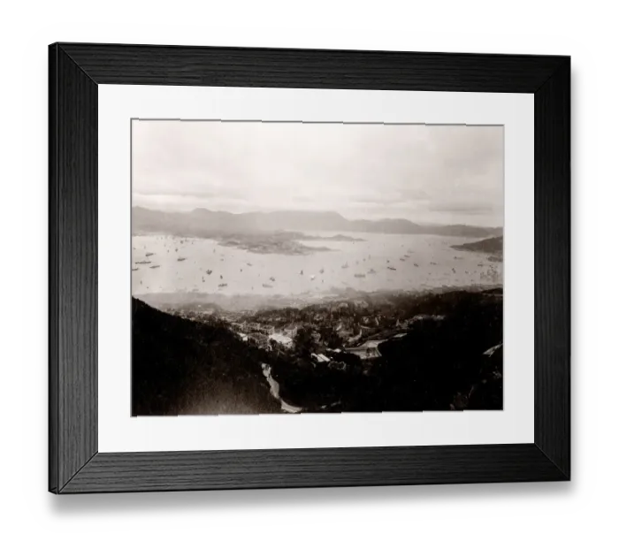 Framed Print : h China c. 1880s - boats Hong Kong harbour Framed Print : h China c. 1880s - boats Hong Kong harbour
