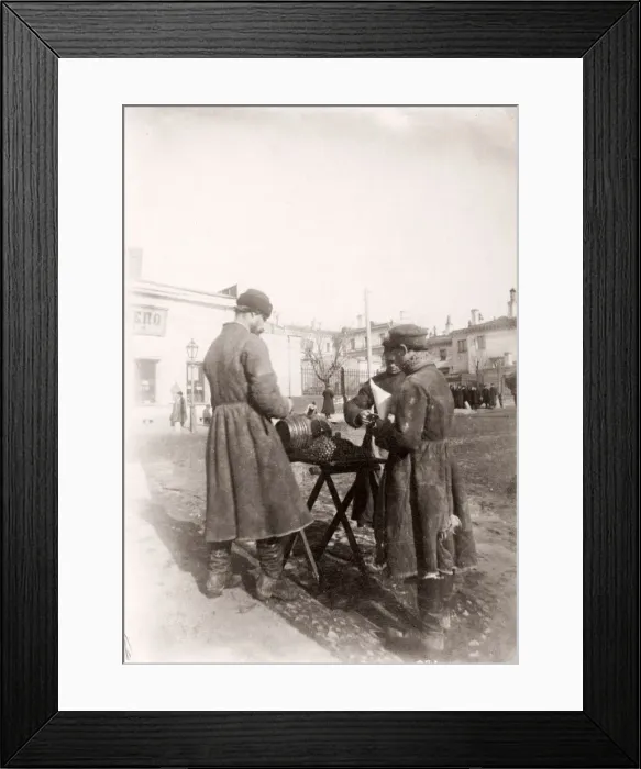 Framed Print : Russia - Russian musjik, peasant, at a street stall Framed Print : Russia - Russian musjik, peasant, at a street stall